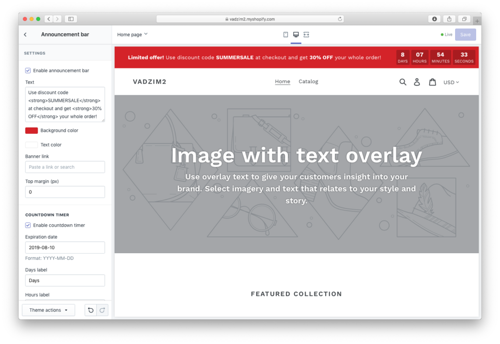 How to Add Announcement Countdown Timer Bar to Your Shopify Site | MageWorx Shopify Blog
